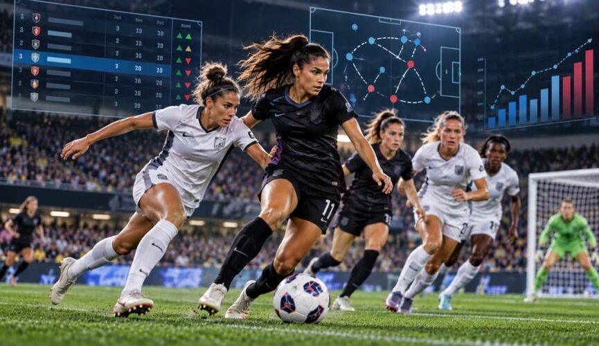 women playing soccer